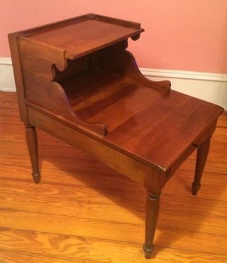Vintage Mahogany End/side Step Table Night Stand W/drawer photo