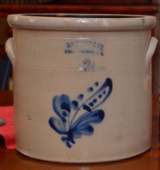 Antique Stoneware Crock Haxtun & Co.  Ft.  Edward Ny Cobalt photo