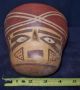 Ancient Pre - Coloumbian Peru Nazca Culture Terracotta Polychrome Face Kero Bowl The Americas photo 11