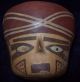 Ancient Pre - Coloumbian Peru Nazca Culture Terracotta Polychrome Face Kero Bowl The Americas photo 1