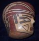 Ancient Pre - Coloumbian Peru Nazca Culture Terracotta Polychrome Face Kero Bowl The Americas photo 5