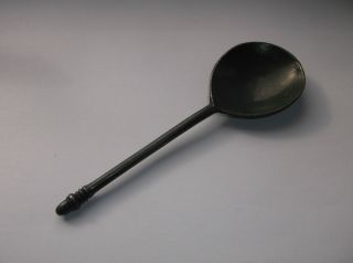 Rare Antique Acorn Knop Tudor Pewter Spoon photo