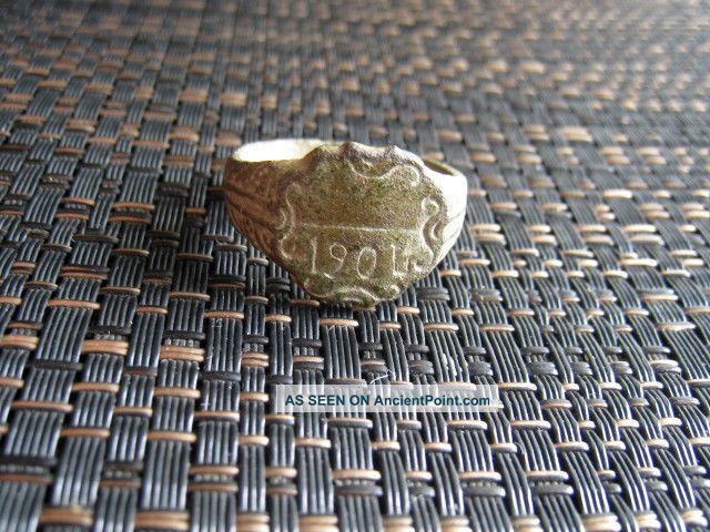 Antique Bronze Ring Early 20th Century 1904 Found With Metal Detector Other photo