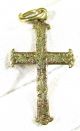 Post Medieval Gold Cross Pendant - Wearable - Necklace Cord - Ii37 Roman photo 1