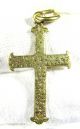 Post Medieval Gold Cross Pendant - Wearable - Necklace Cord - Ii37 Roman photo 2