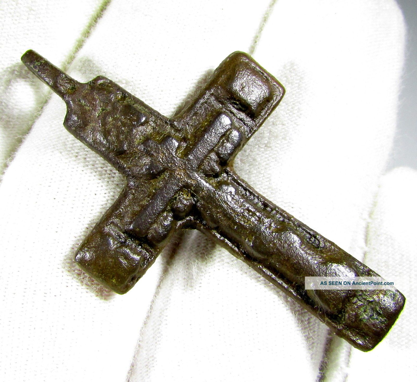 Rare Late Medieval - Tudor Period Bronze Cross Pendant - Wearable - Q20 Roman photo
