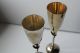 Vintage Pair Silver Plate Wine Goblets With Purple Velvet Case Silk Liner Cups & Goblets photo 5