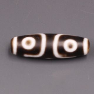 100 Natural 3 Eyes Tibet Agate Old Dzi Bead Amulet For Gift 00040 photo