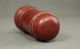 Lovely Antique Treen Wood Container Needle Sewing Thimble Case Box Old Red Paint Primitives photo 2