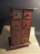 Primitive Antique Style Wood Apothecary Spice Chest Cabinet 8 Drawers Primitives photo 3