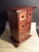 Primitive Antique Style Wood Apothecary Spice Chest Cabinet 8 Drawers Primitives photo 5