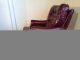 Quality Vintage Red Tufted Leather Club Lounge Chair 1930 ' S Post-1950 photo 2