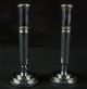 Sleek Art Deco Machine Age Design 1930s Chromium Candle Holders Candlesticks Nr Art Deco photo 3