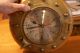 Vintage Brass Mariner Ship Clock Mounted In Oak Quartz 12 