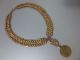 Gorgeous Antique Ottoman Folklore Gold - Plated Necklace With Huge Coin - Islamic photo 5