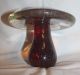 Viking Art Glass Mushroom Large Paperweight Mid Century Ruby With Bubbles Mid-Century Modernism photo 3
