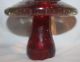 Viking Art Glass Mushroom Large Paperweight Mid Century Ruby With Bubbles Mid-Century Modernism photo 6