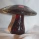 Viking Art Glass Mushroom Large Paperweight Mid Century Ruby With Bubbles Mid-Century Modernism photo 8