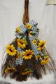 Primitive Style Large Sunflower Straw Broom/used/price Primitives photo 3