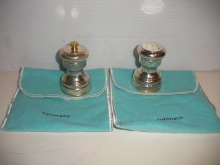 Authentic Tiffany & Co.  Sterling Silver Salt Shaker & Pepper Grinder With Pouch photo