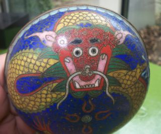 Antique Chinese Japanese Cloisonne Lidded Bowl 9.  5 Cms Across 6 Cms Tall photo