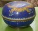 Antique Chinese Japanese Cloisonne Lidded Bowl 9.  5 Cms Across 6 Cms Tall Cloisonne photo 1