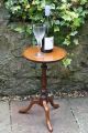 Antique Early 20th Century Solid Mahogany Wine Table Turned Top 1900-1950 photo 2