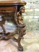Antique 19th Century Carved Italian Cherub Occasional Table W/glass Serving Tray 1800-1899 photo 3