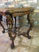 Antique 19th Century Carved Italian Cherub Occasional Table W/glass Serving Tray 1800-1899 photo 6