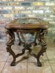 Antique 19th Century Carved Italian Cherub Occasional Table W/glass Serving Tray 1800-1899 photo 7