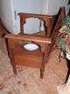 Vintage Commode Potty Toilet Seat Primitive Antique Chamber Pot Wooden Chair 1900-1950 photo 5