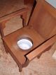 Vintage Commode Potty Toilet Seat Primitive Antique Chamber Pot Wooden Chair 1900-1950 photo 6