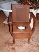 Vintage Commode Potty Toilet Seat Primitive Antique Chamber Pot Wooden Chair 1900-1950 photo 7