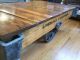 Antique Lineberry Cart Industrial Repurposed Coffee Table 1900-1950 photo 3