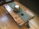 Antique Lineberry Cart Industrial Repurposed Coffee Table 1900-1950 photo 7