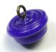 Antique Charmstring Button Cobalt Blue W/ White Ball On Top Swirl Back Buttons photo 2