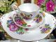 Queen Anne Tea Cup And Saucer & Cake Plate Spring Melody Pansy Teacup Cups & Saucers photo 3