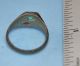Old Antique Medieval Bronze Finger Ring With Green And Red Colored Glass (ap26) Roman photo 3