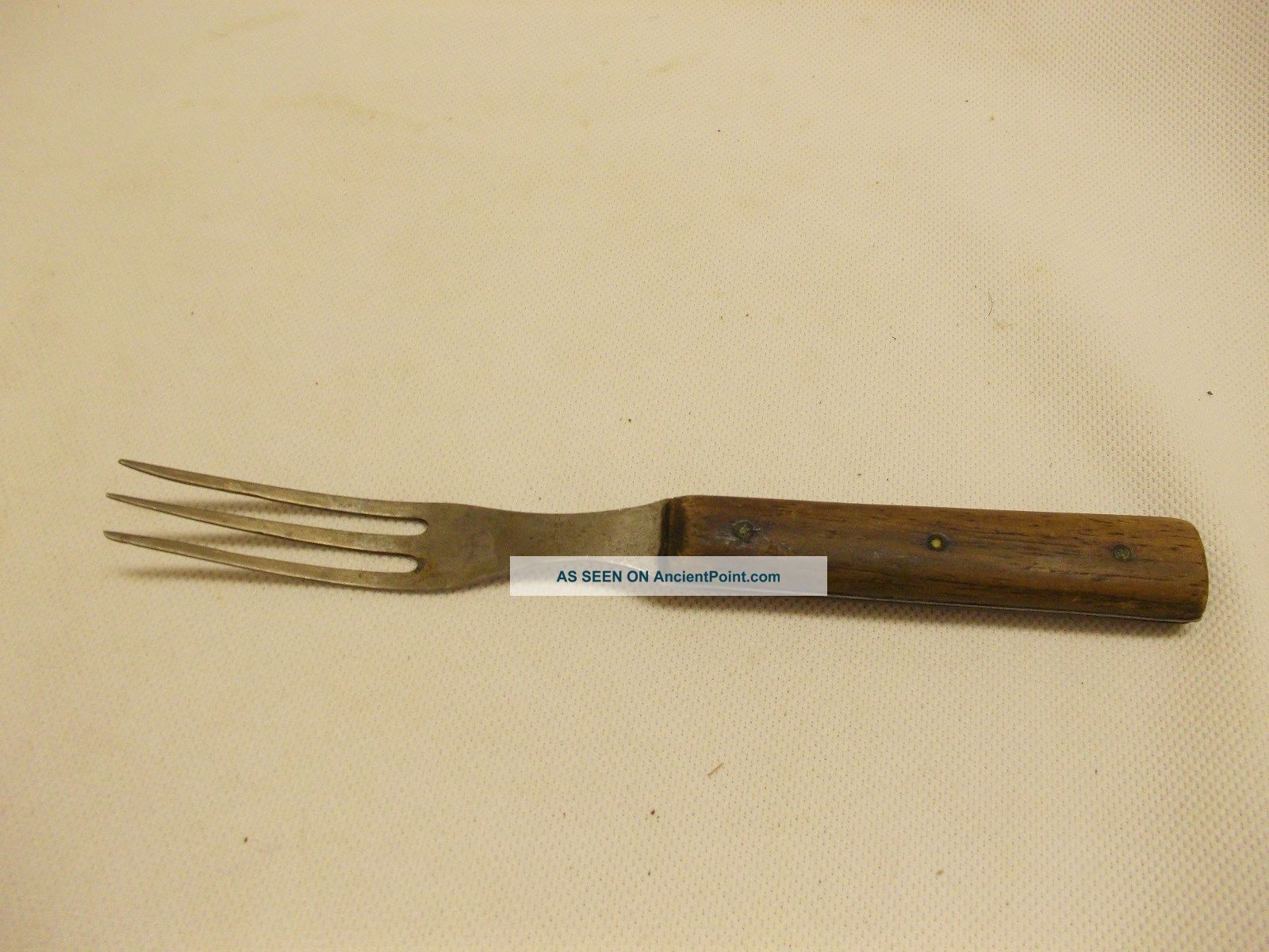 Antique Primitive Forged Wood Handle 3 Prong Fork Lower 48 State Primitives photo