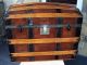 Antique Vintage Steamer Trunk Chest Dome Top Leather Trunk With Tray 1800-1899 photo 1