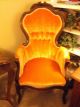 No Tags1900 - 1950 America Orange Velvet Old Victorian Spoon Back Chair 2 1900-1950 photo 1