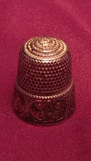 Antique Sterling Thimble Stern Bros Of Philadelphia 1908 - 1912 Size 10 With Marks photo