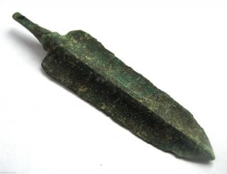 Circa.  50 - 100 A.  D Large British Found Early Roman Period Bronze Spear Head.  Vf photo