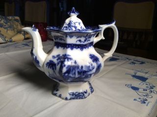 Fine Flow Blue Tea Pot,  Pouty Spout photo