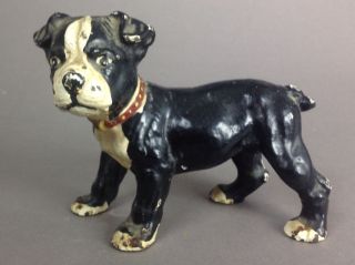 Antique Rare Boston Terrier Puppy Dog Solid Figure Cast Iron Hubley Doorstop photo