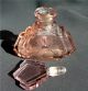 Pretty Pink Vintage Czechoslovakian Cut Glass Perfume Bottle Etched Daisy Perfume Bottles photo 1