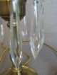 Pair Vintage 1930s Etched Shade Luster Boudoir Table Lamp Crystal Prisms - Norsv Lamps photo 9
