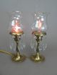 Pair Vintage 1930s Etched Shade Luster Boudoir Table Lamp Crystal Prisms - Norsv Lamps photo 2