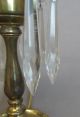 Pair Vintage 1930s Etched Shade Luster Boudoir Table Lamp Crystal Prisms - Norsv Lamps photo 8