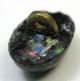 Antique Leo Popper Glass Button Oval W Green & Pink - Pretty Buttons photo 1